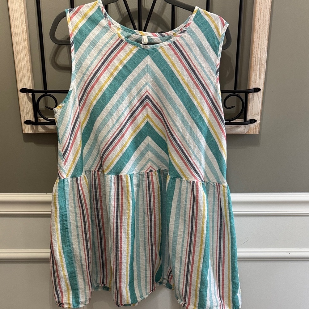 Striped Multicolor  Casual Dress XL cotton